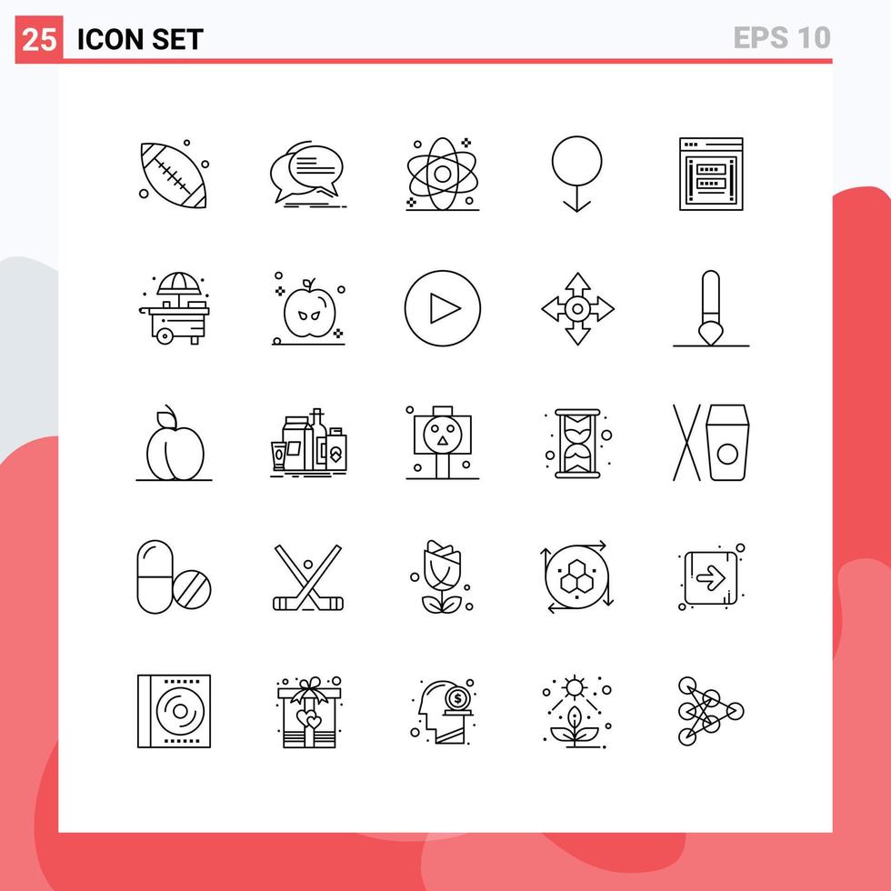 25 Thematic Vector Lines and Editable Symbols of fraudulent male talk gender healthcare Editable Vector Design Elements
