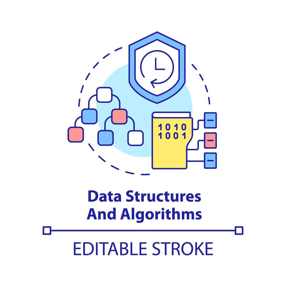 Data structures and algorithms concept icon vector