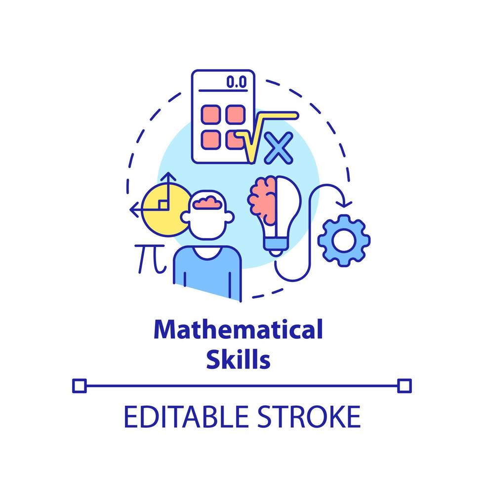 Mathematical skills concept icon vector