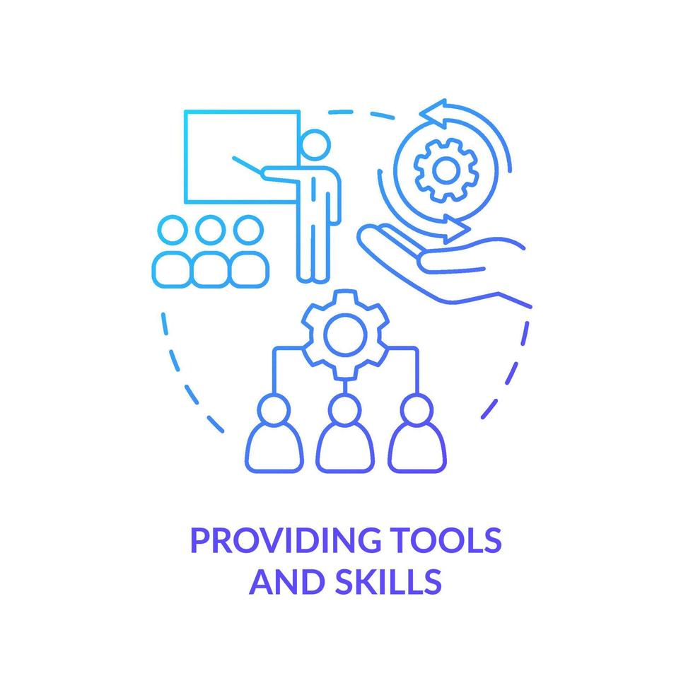 Providing tools and skills blue gradient concept icon vector