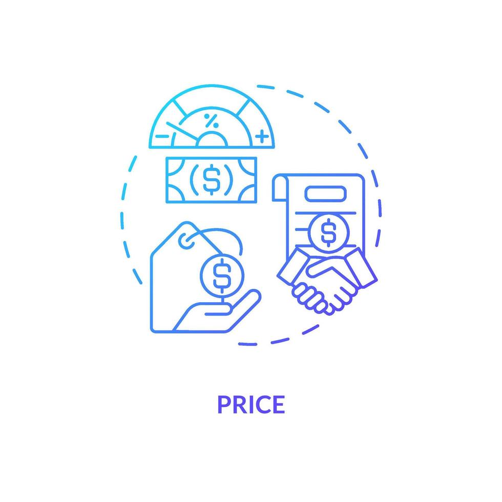 Insurance price blue gradient concept icon vector