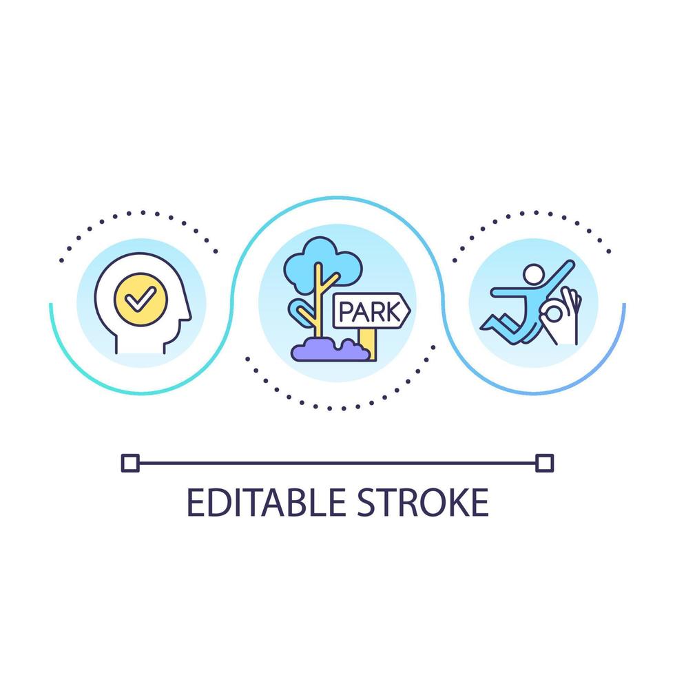 Positive impact of walking loop concept icon vector