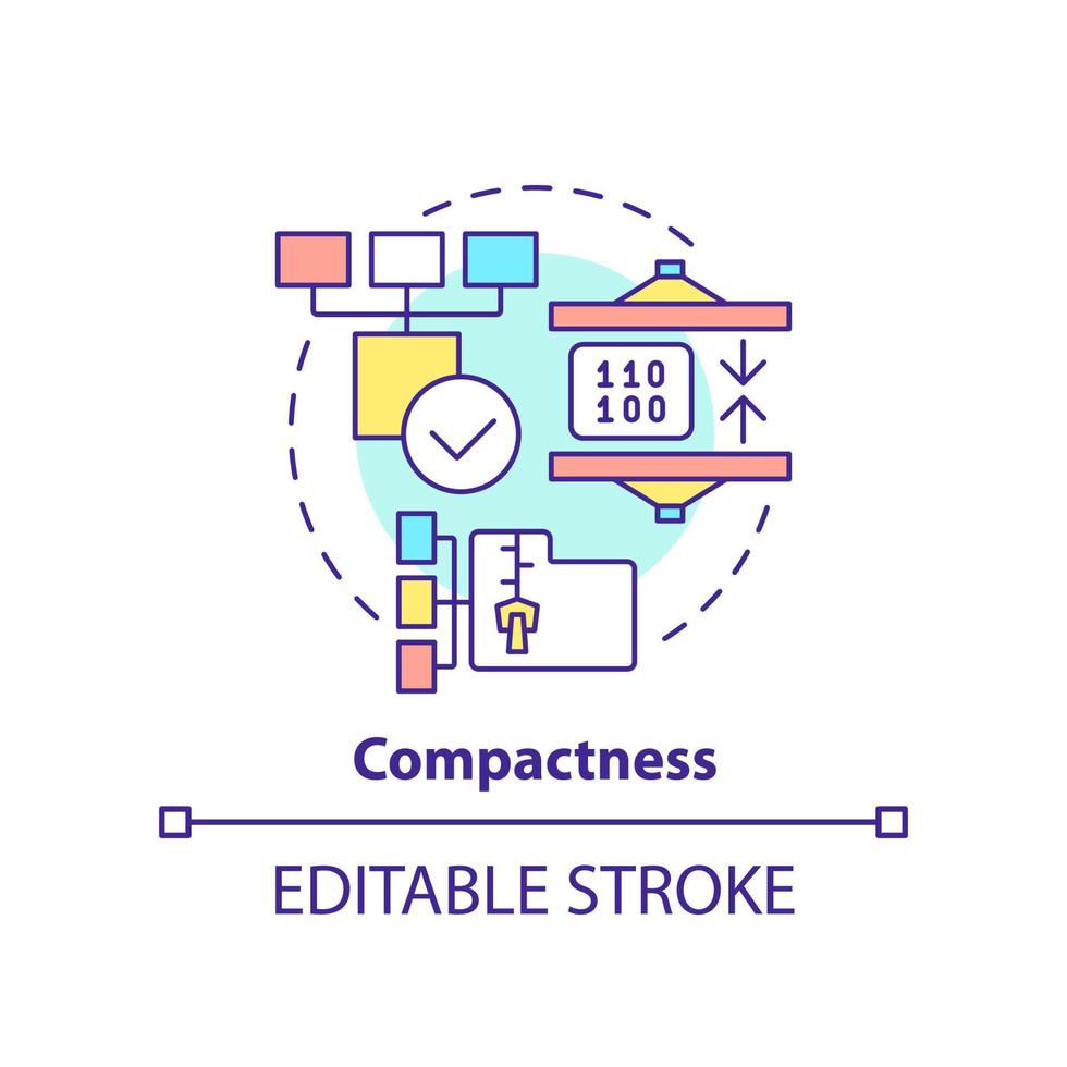 icono del concepto de compacidad vector