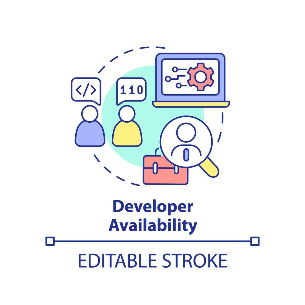 Developer availability concept icon vector