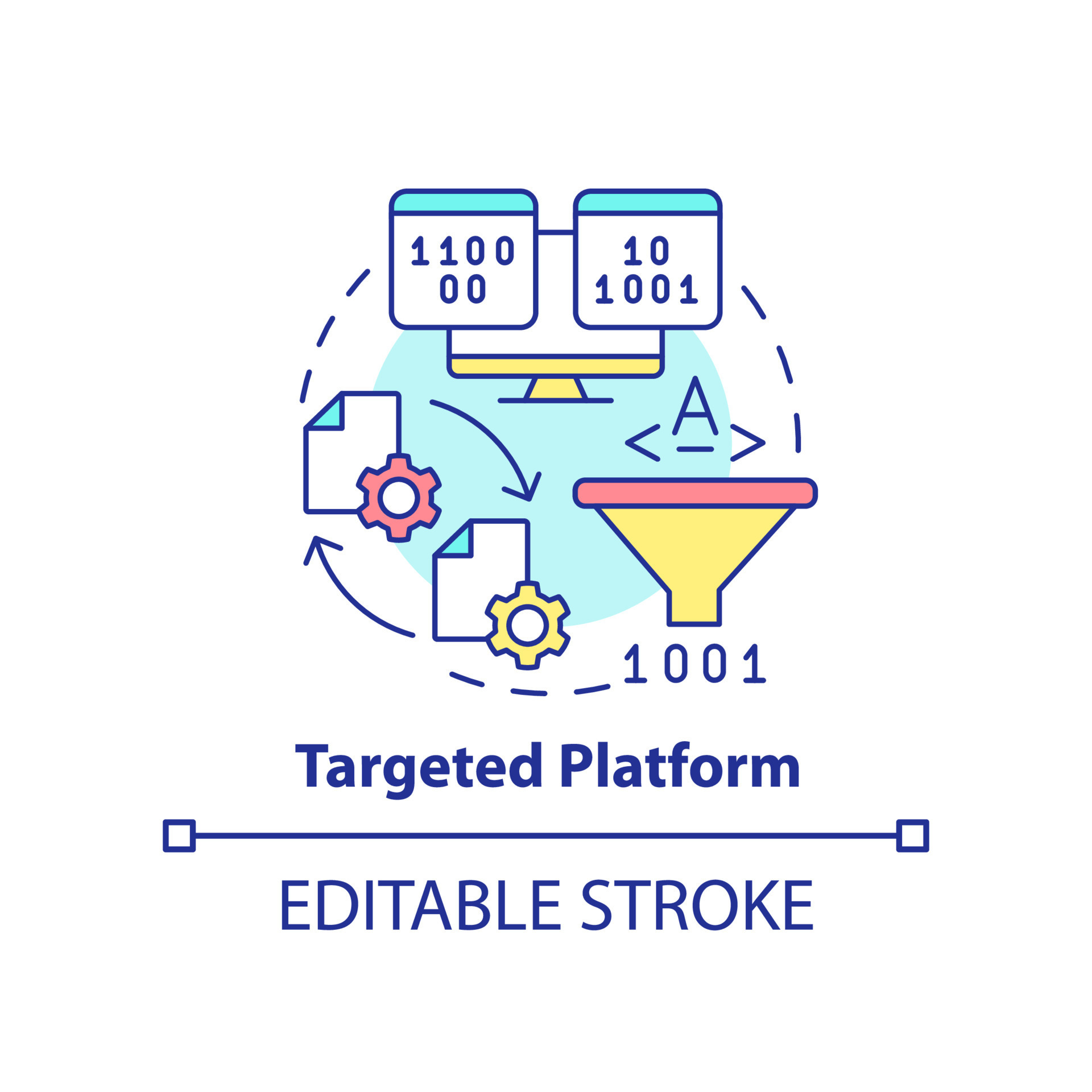 Targeted platform concept icon 16090290 Vector Art at Vecteezy