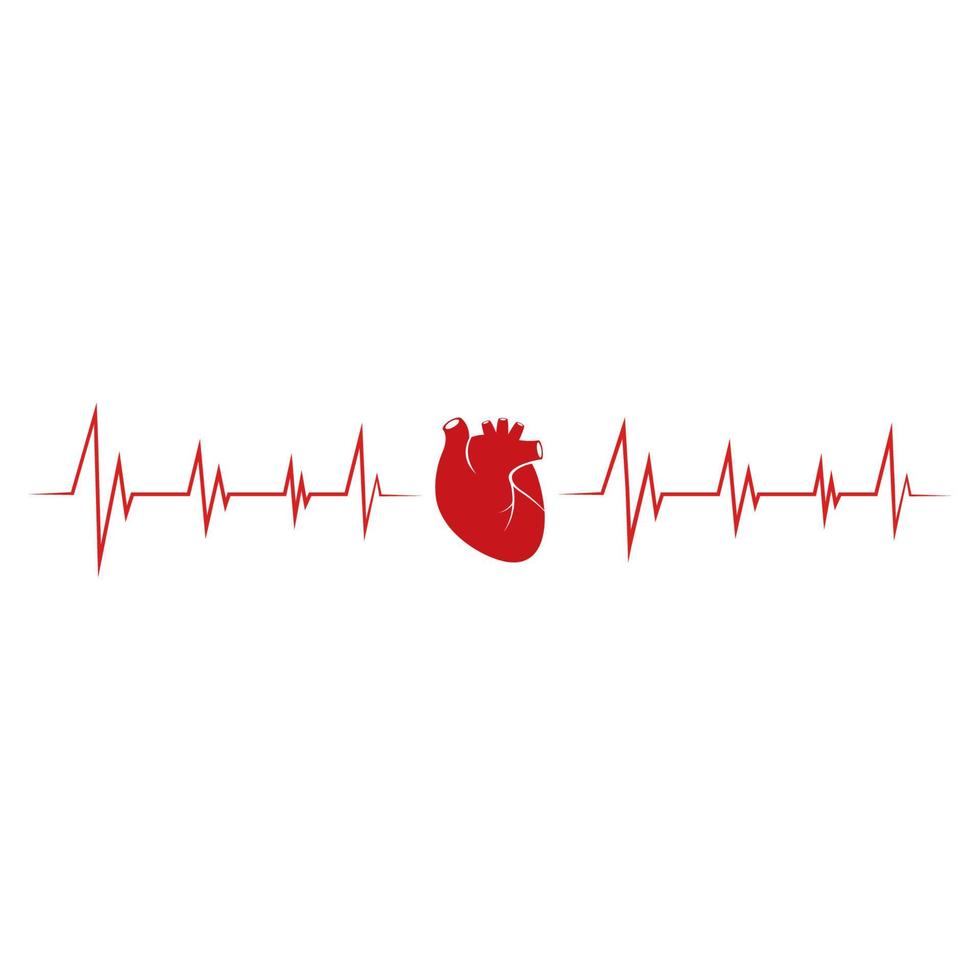 Human heart logo medical cardiology vector icon illustration