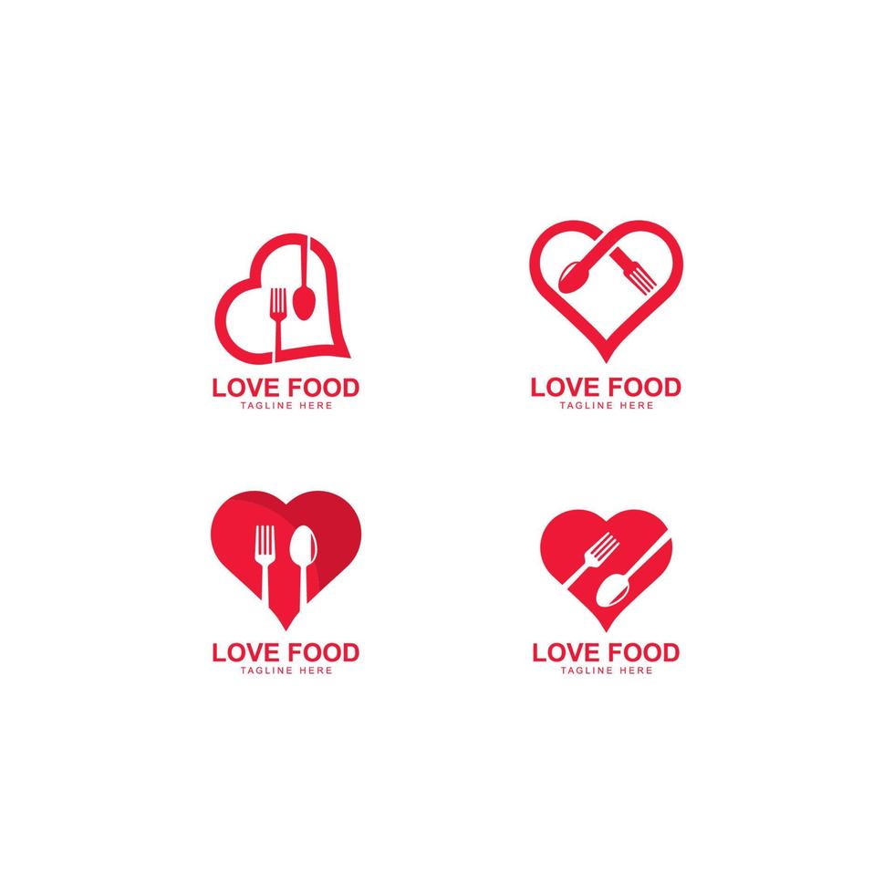 Love food logo vector icon illustration