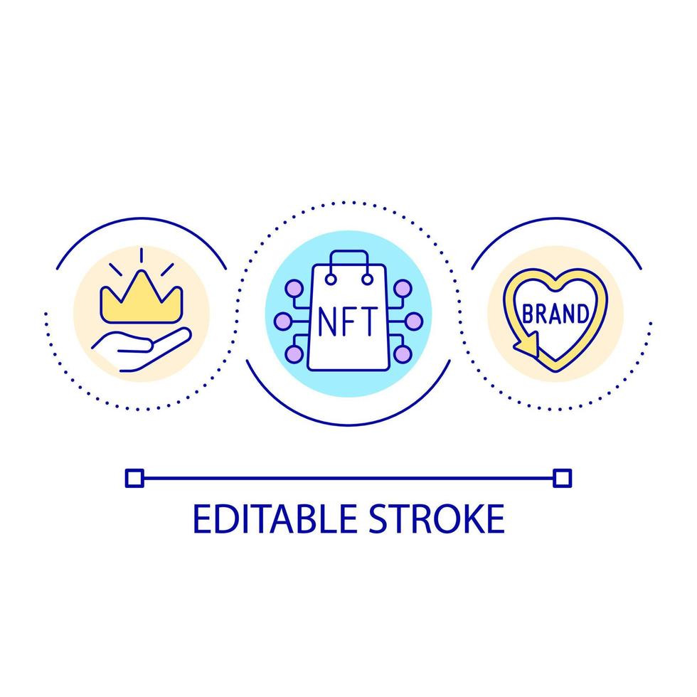 NFTs in branding loop concept icon vector