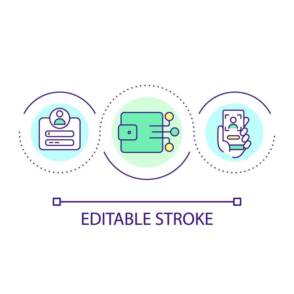 Create crypto wallet loop concept icon 16090528 Vector Art at Vecteezy