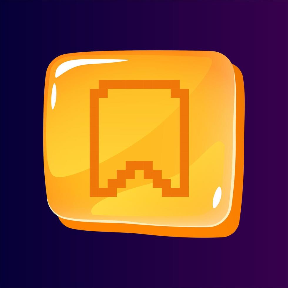 Tag for posts marking glossy ui button with pixelated icon vector