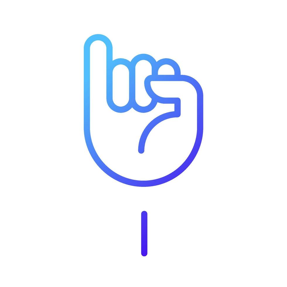 Letter I in American sign language pixel perfect gradient linear vector icon