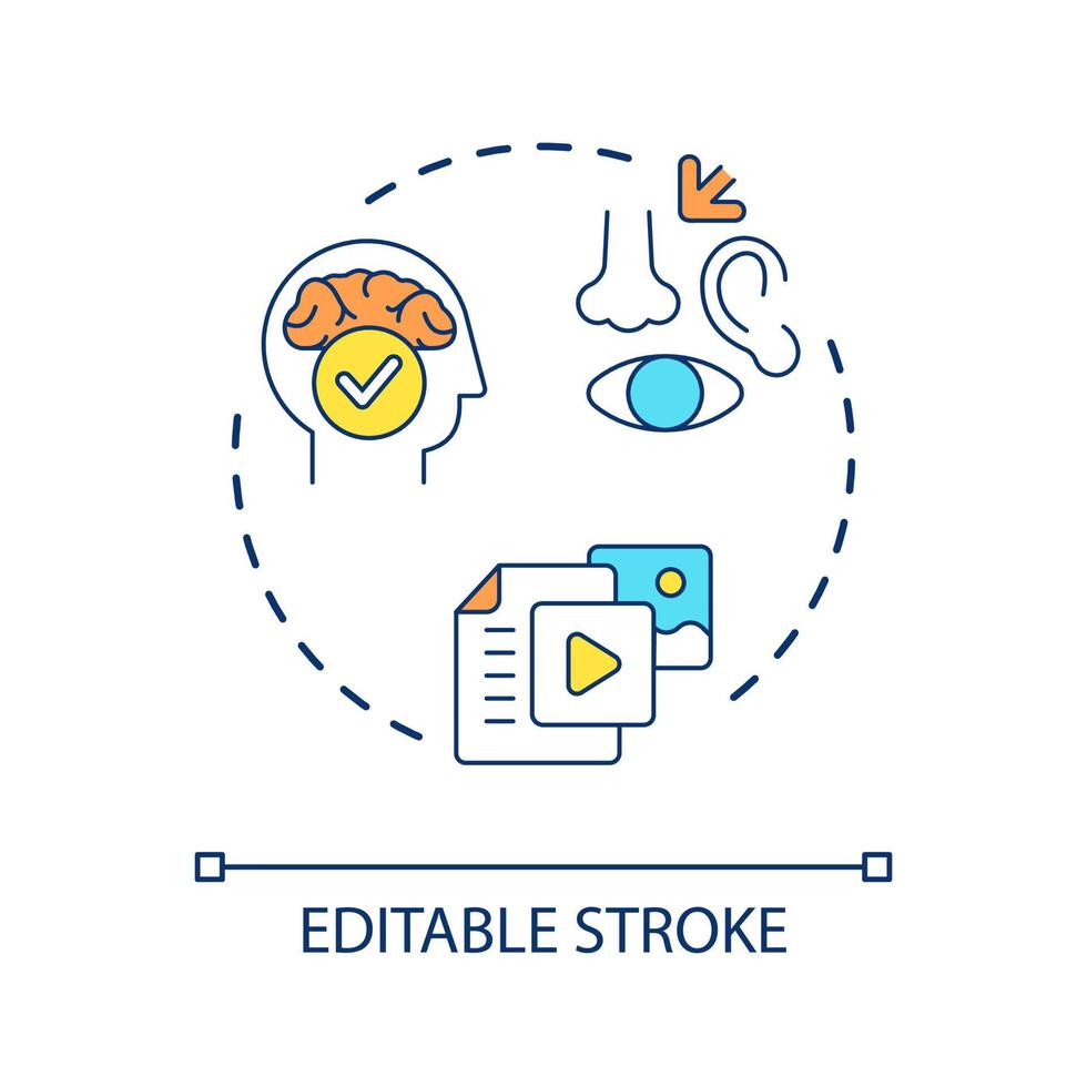 Perception of information concept icon vector