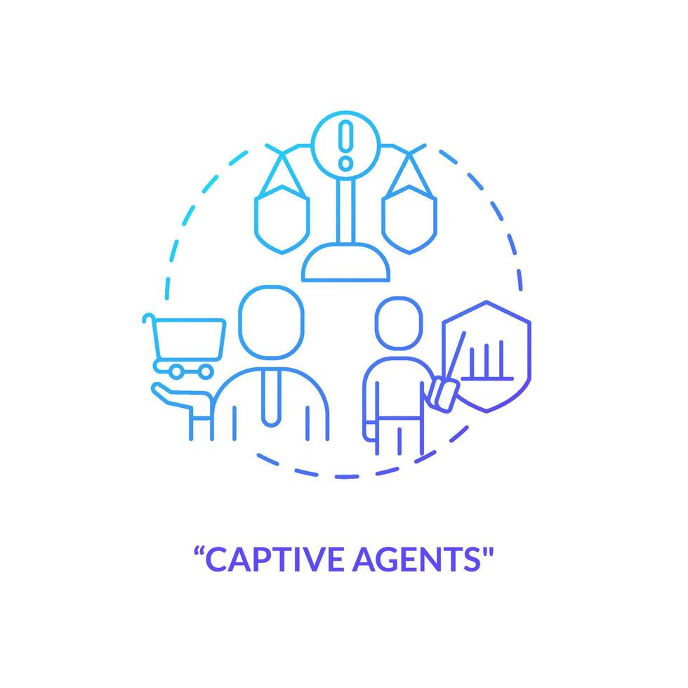 Captive agents blue gradient concept icon vector