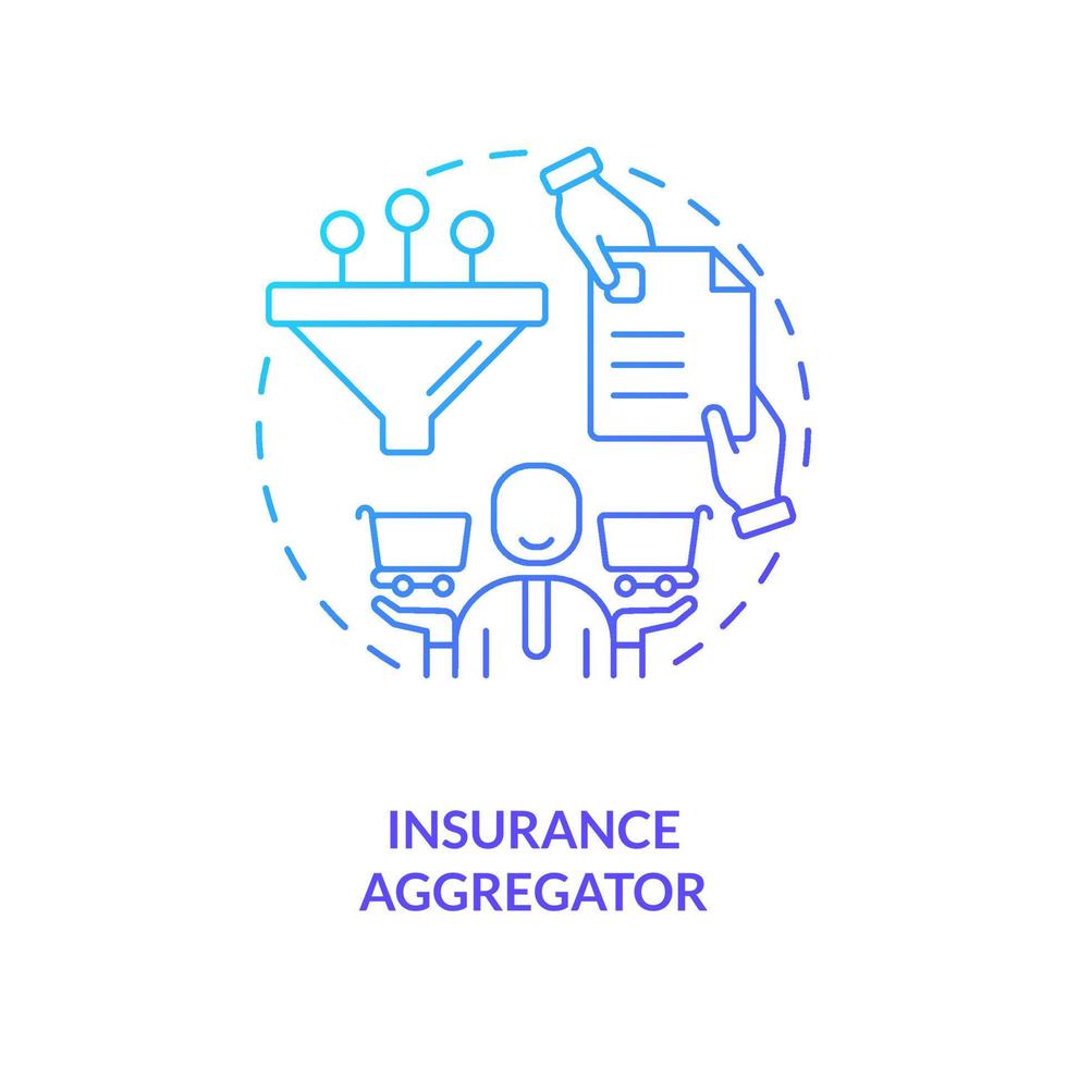 Insurance aggregator blue gradient concept icon vector