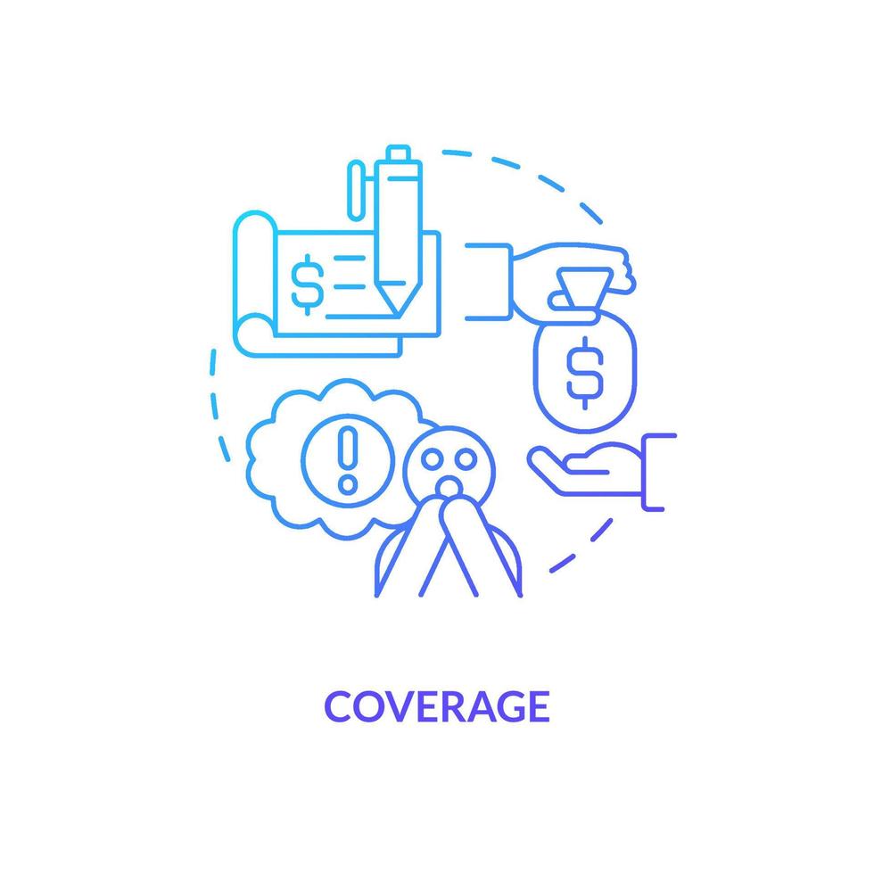 Insurance coverage blue gradient concept icon vector