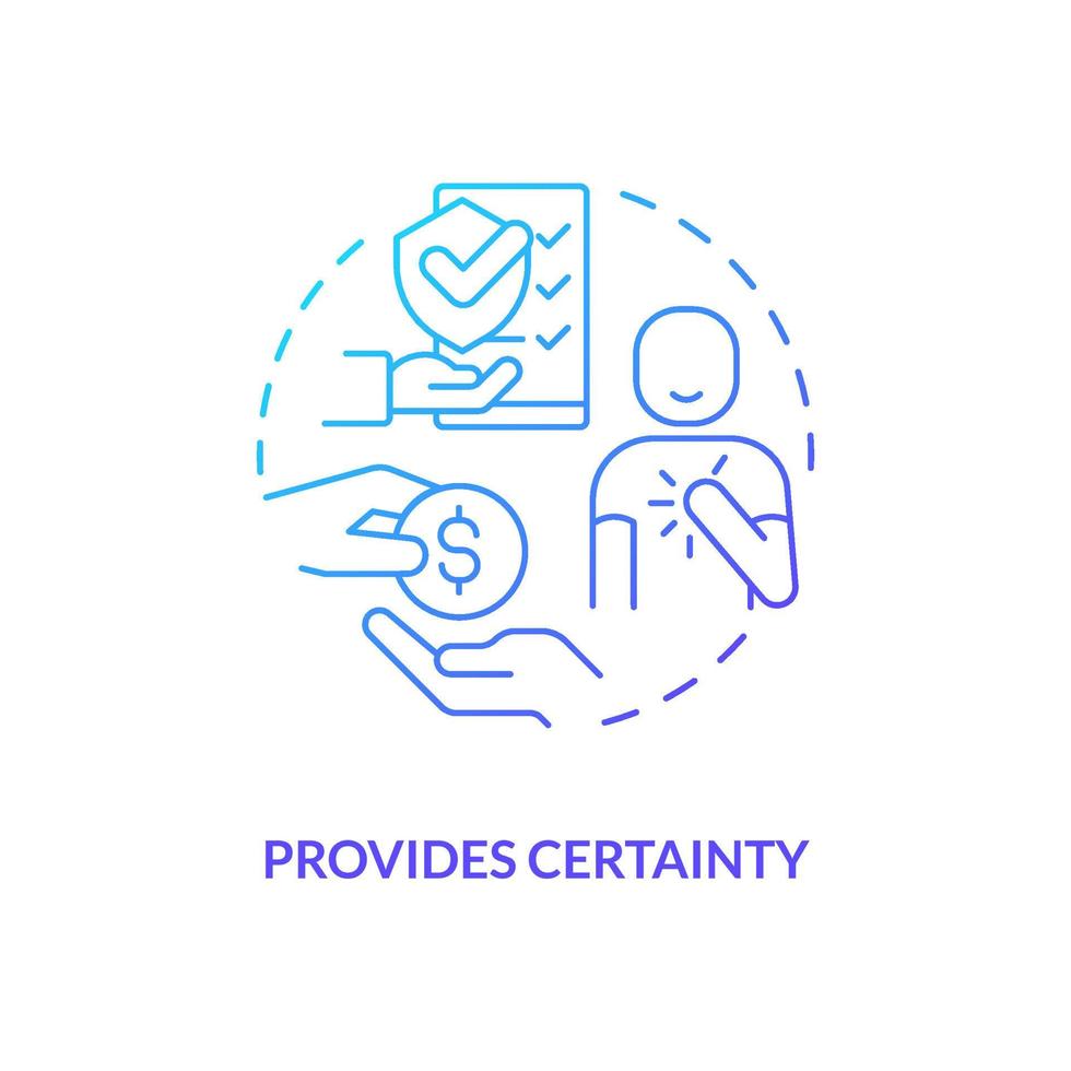 Provide certainty blue gradient concept icon vector