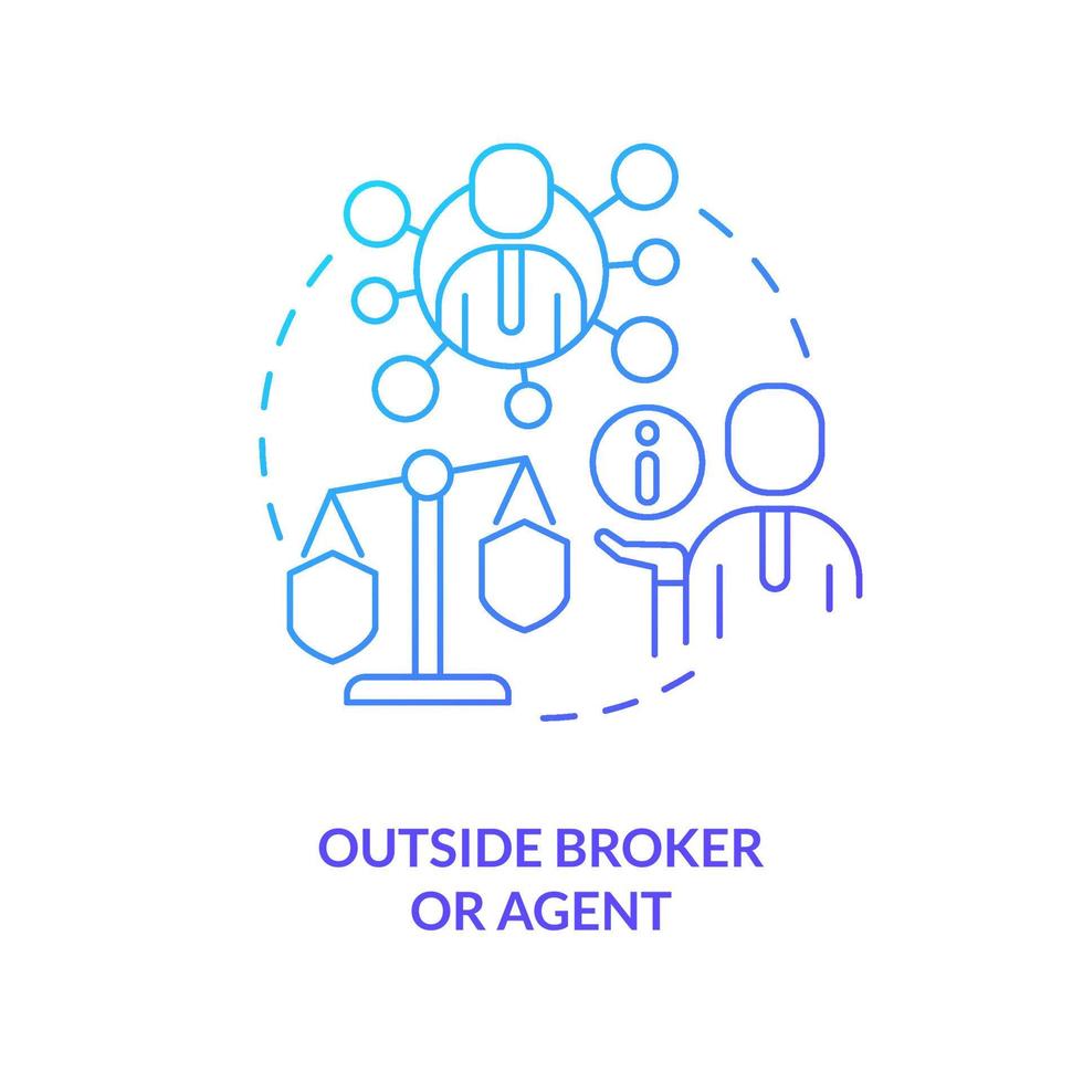 Outside broker blue gradient concept icon vector