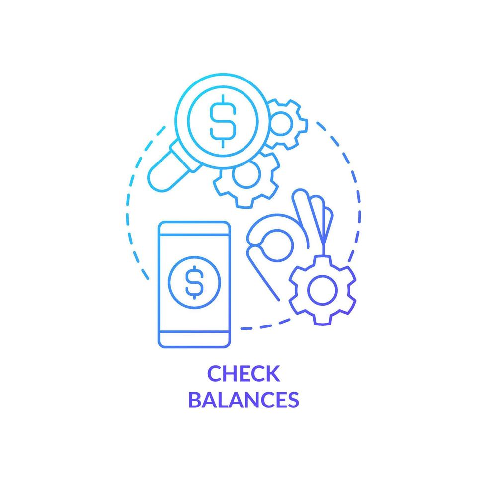 Account balance blue gradient concept icon. Digital wallet. Personal finance. Internet banking service abstract idea thin line illustration. Isolated outline drawing. Myriad Pro-Bold font used vector