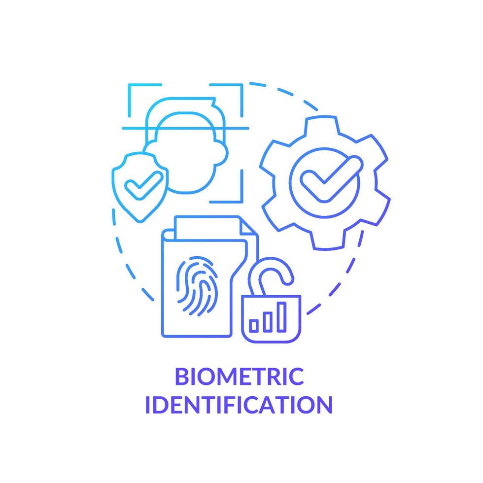 Security test blue gradient concept icon. Digital wallet. Data protection. E banking app safety abstract idea thin line illustration. Isolated outline drawing. Myriad Pro-Bold font used vector