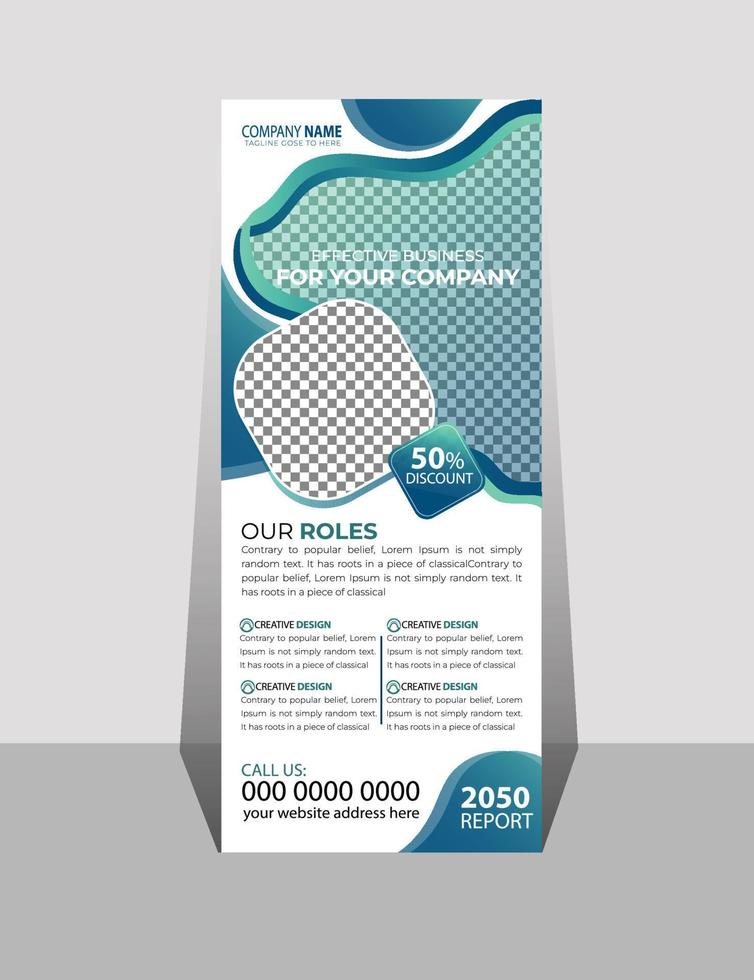 Simple business roll up banner design template vector