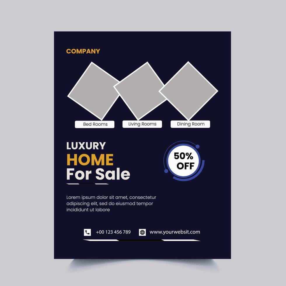 real estate flyer design post vector