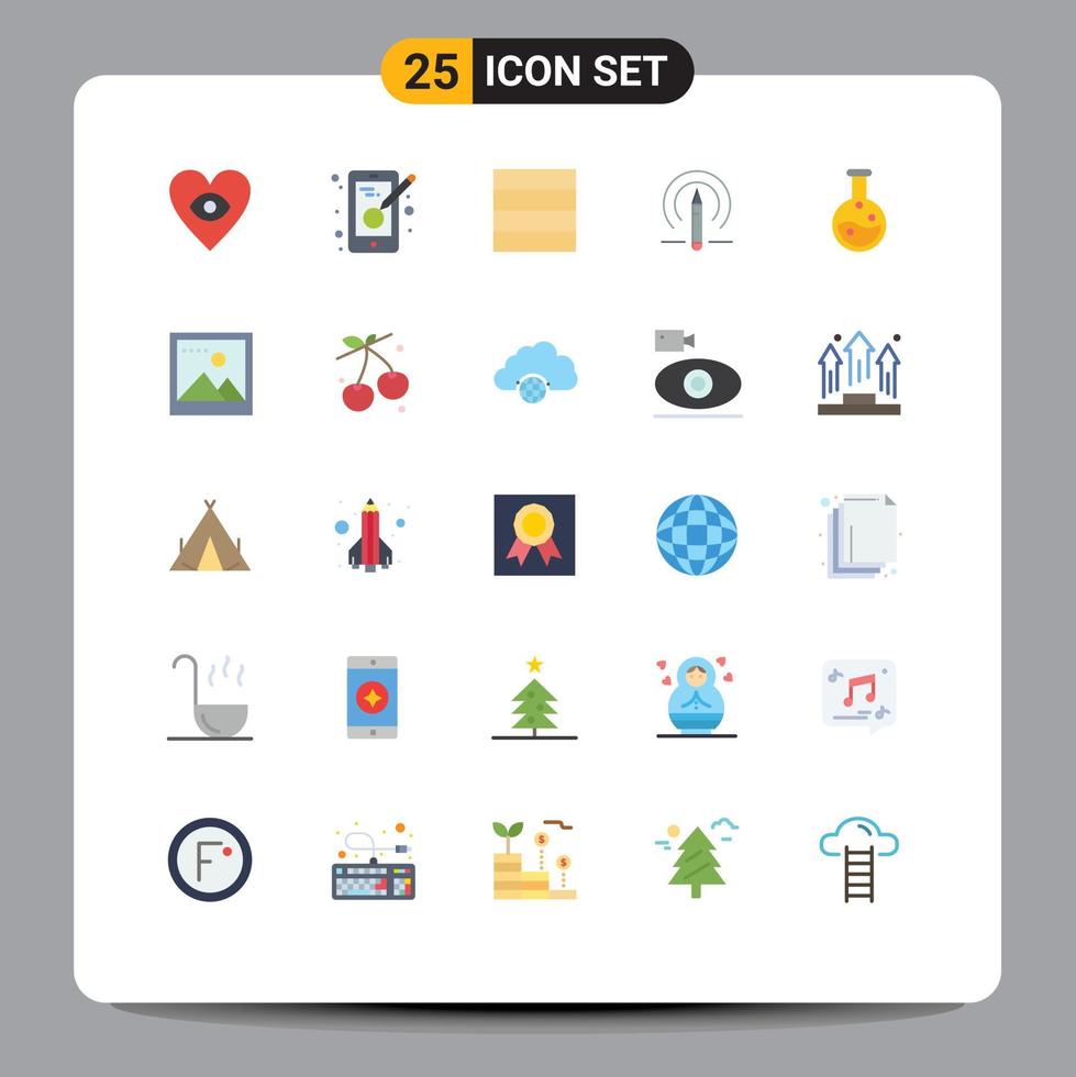 Stock Vector Icon Pack of 25 Line Signs and Symbols for media laboratory wireframe lab tools Editable Vector Design Elements
