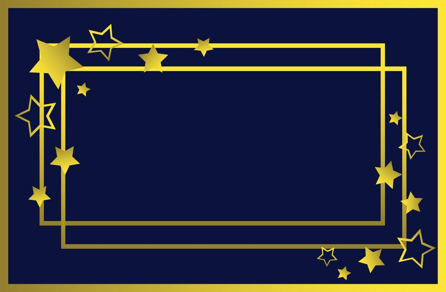 Stars Background with golden frame luxury vector