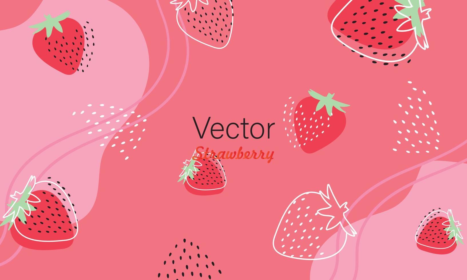 conjunto de banner de fruta de verano stawberry vector