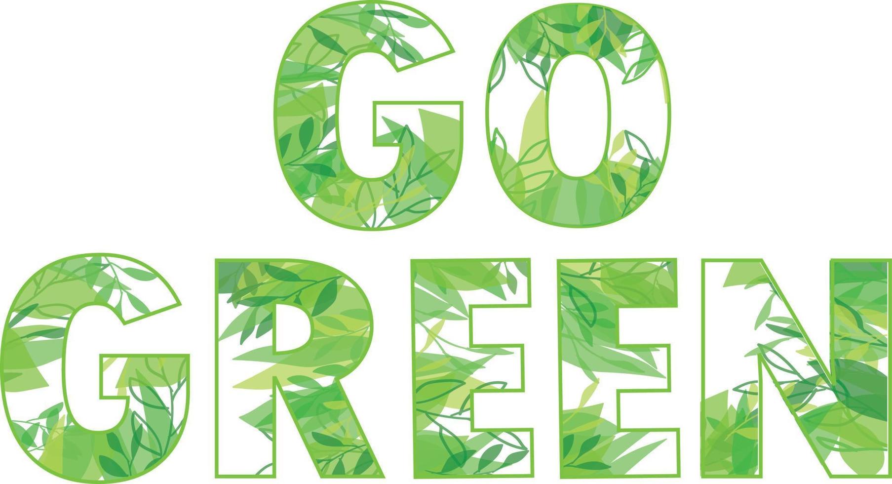 go green lettering vector