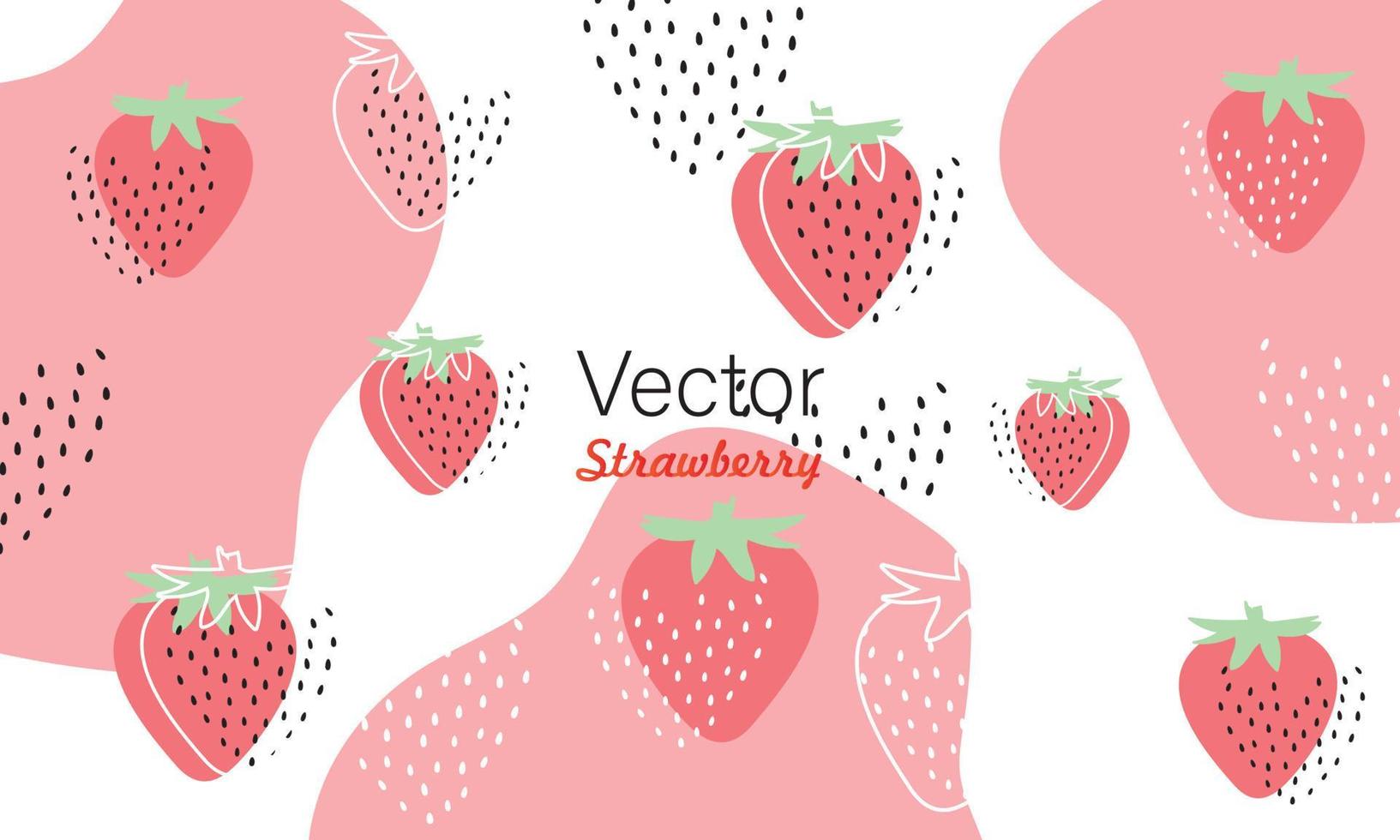 Set of Stawberry summer fruit banner vector