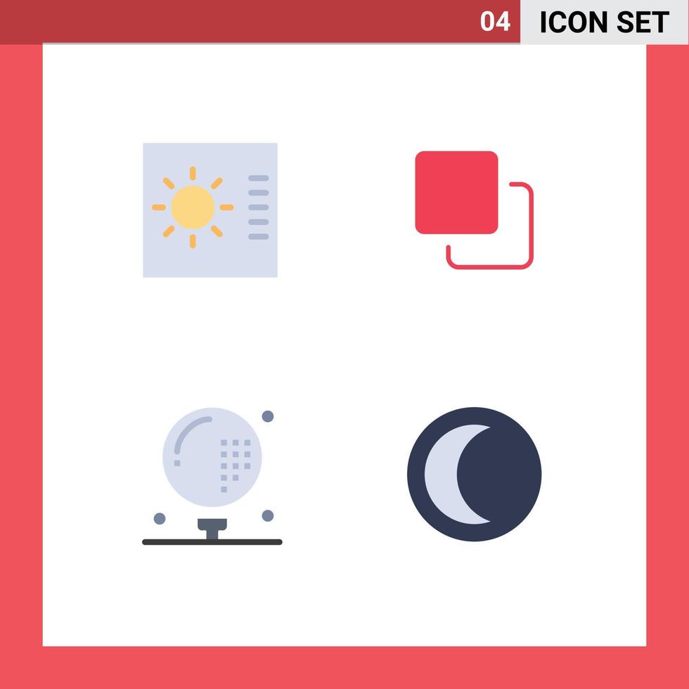 Group of 4 Modern Flat Icons Set for control ball four stack golf Editable Vector Design Elements