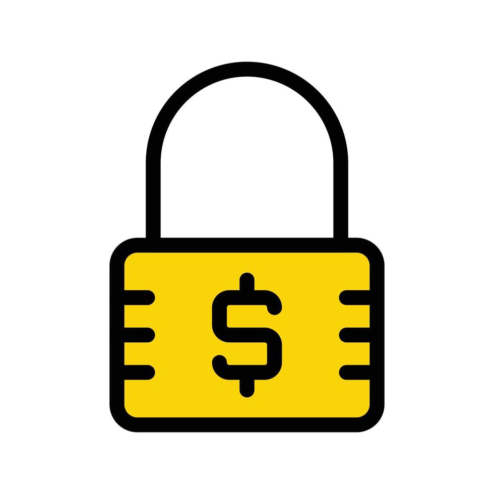dollar padlock vector illustration on a background.Premium quality symbols.vector icons for concept and graphic design.