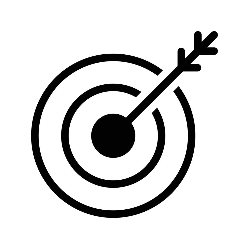 ilustración de vector de objetivo objetivo en un fondo. símbolos de calidad premium. iconos vectoriales para concepto y diseño gráfico.