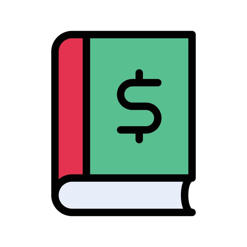 ilustración de vector de libro de dólar en un fondo. símbolos de calidad premium. iconos vectoriales para concepto y diseño gráfico.