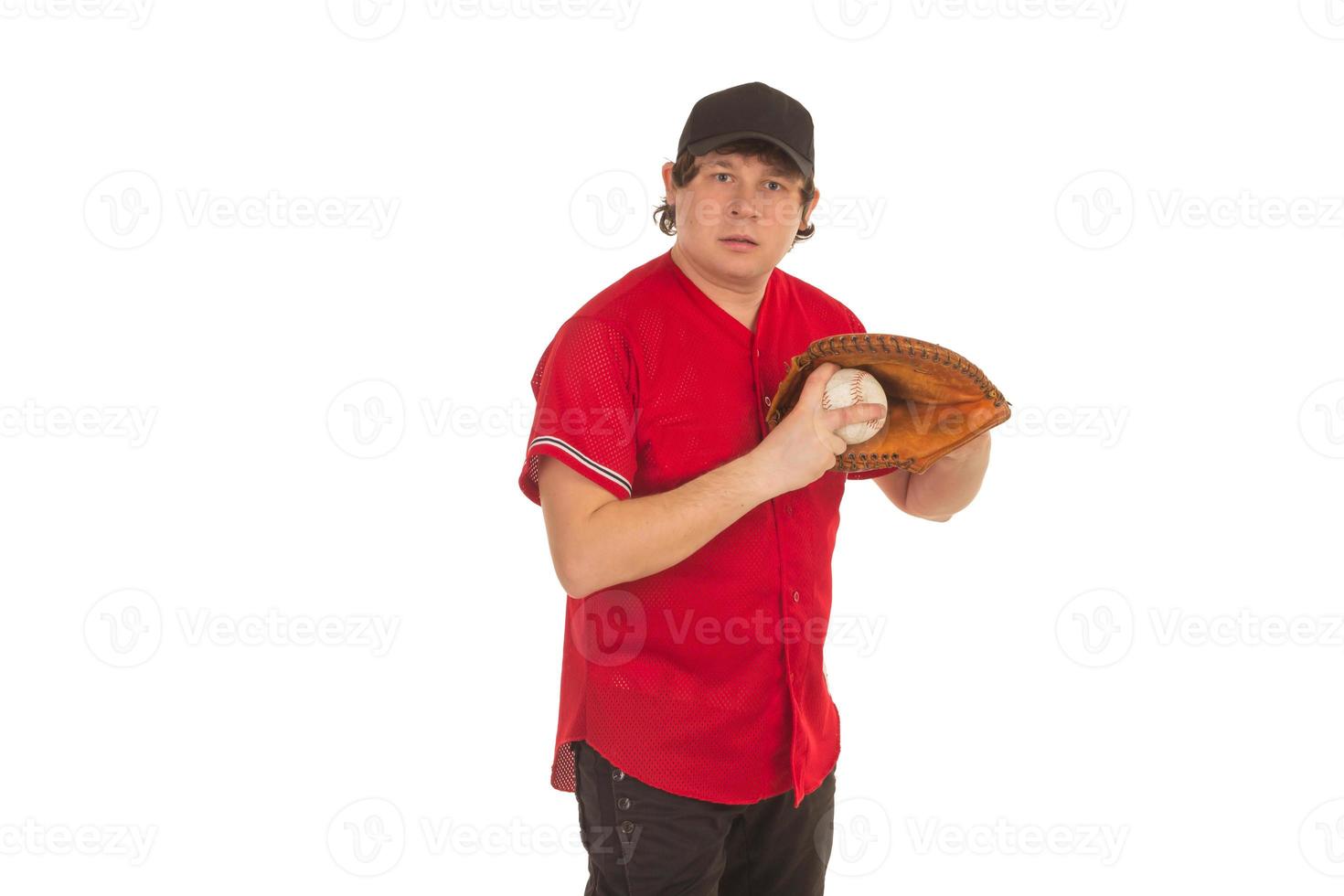 Baceball player with a glove photo