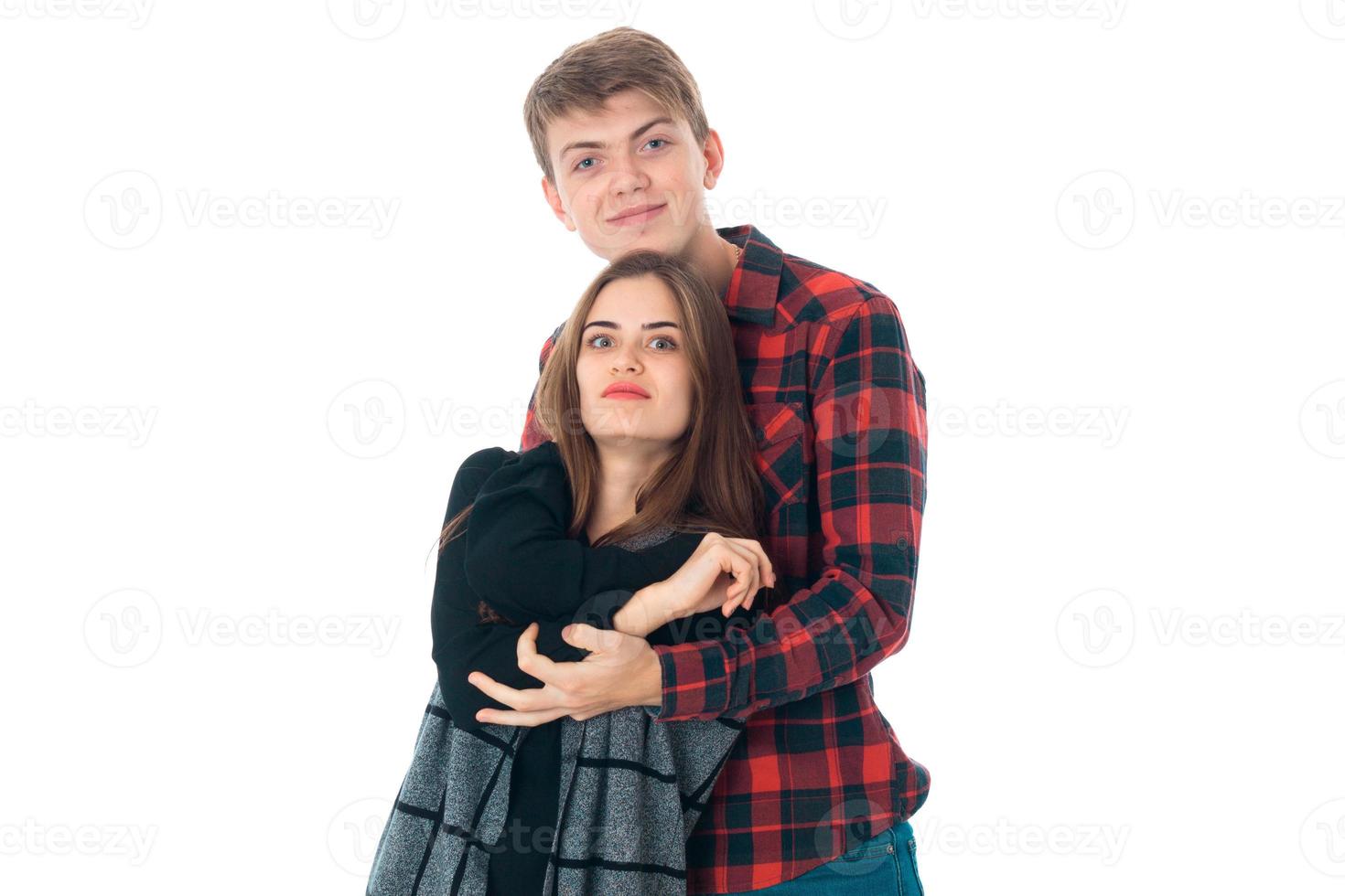 pareja elegante enamorada en el estudio foto