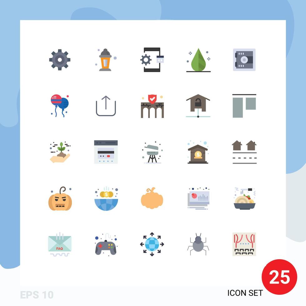 Flat Color Pack of 25 Universal Symbols of tool design ramadan color development Editable Vector Design Elements