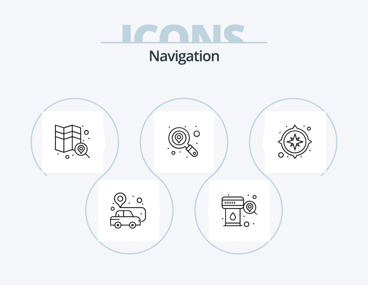 Navigation Line Icon Pack 5 Icon Design. . marker. place. location. road vector