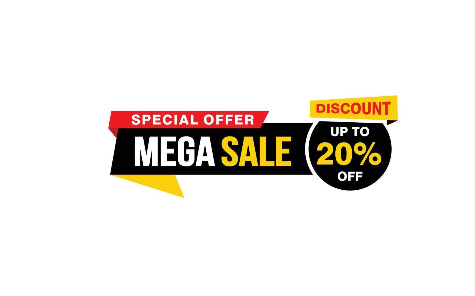 20 Percent discount offer, clearance, promotion banner layout with sticker style. vector