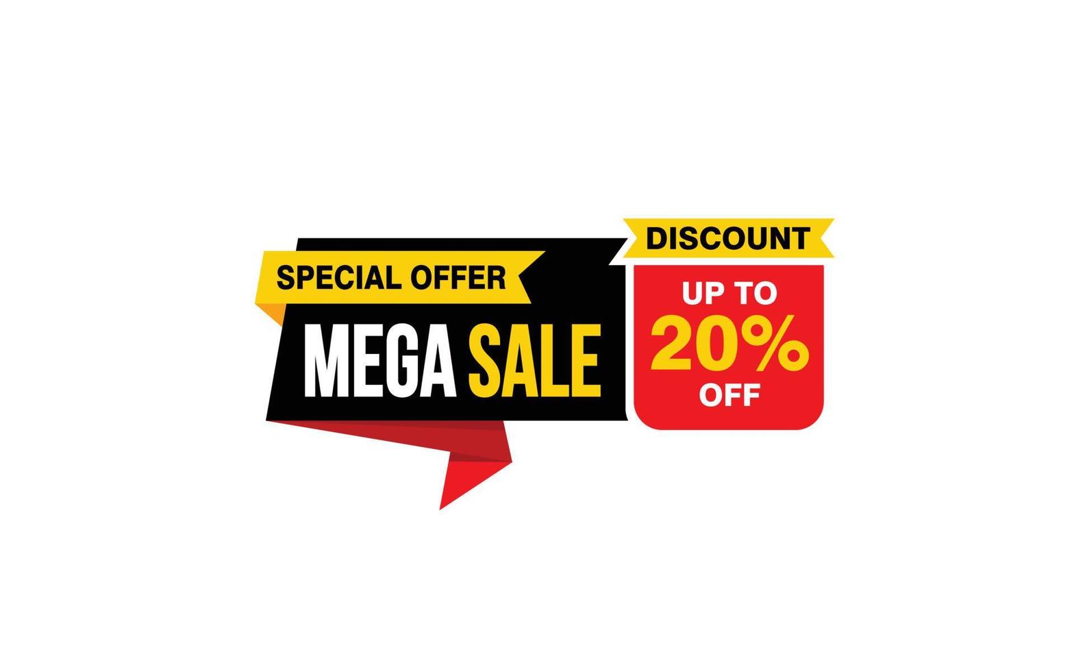 20 Percent discount offer, clearance, promotion banner layout with sticker style. vector