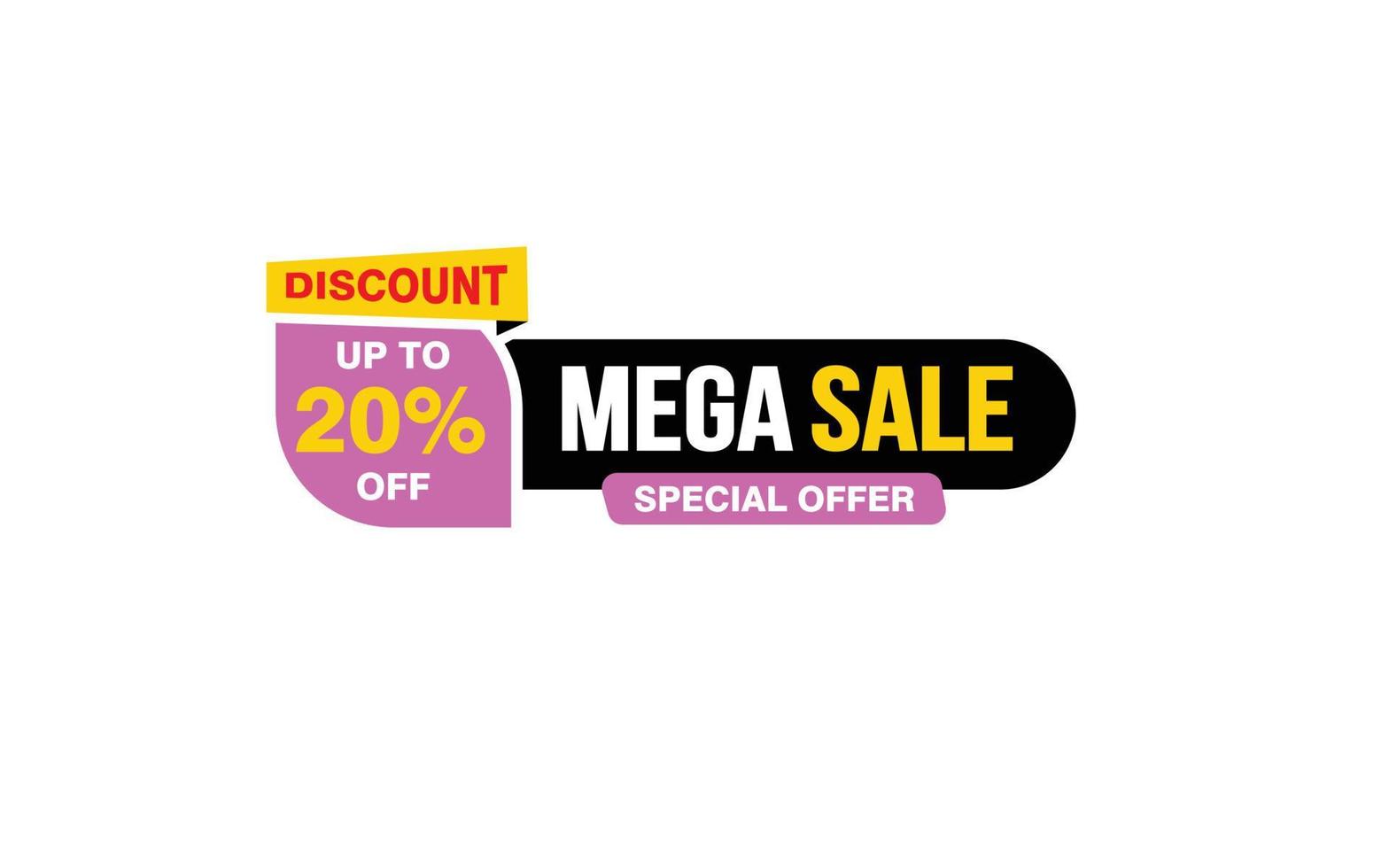 20 Percent discount offer, clearance, promotion banner layout with sticker style. vector