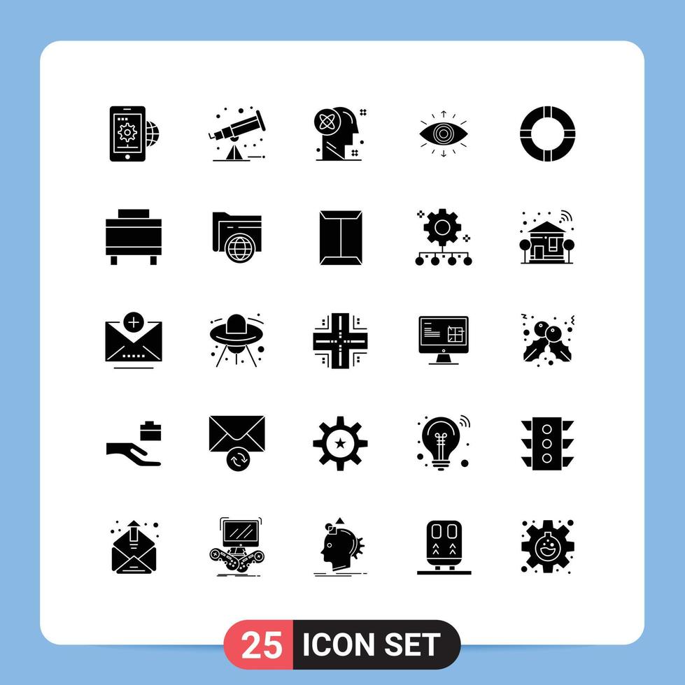 Editable Vector Line Pack of 25 Simple Solid Glyphs of insurance secret society user symbol idea Editable Vector Design Elements