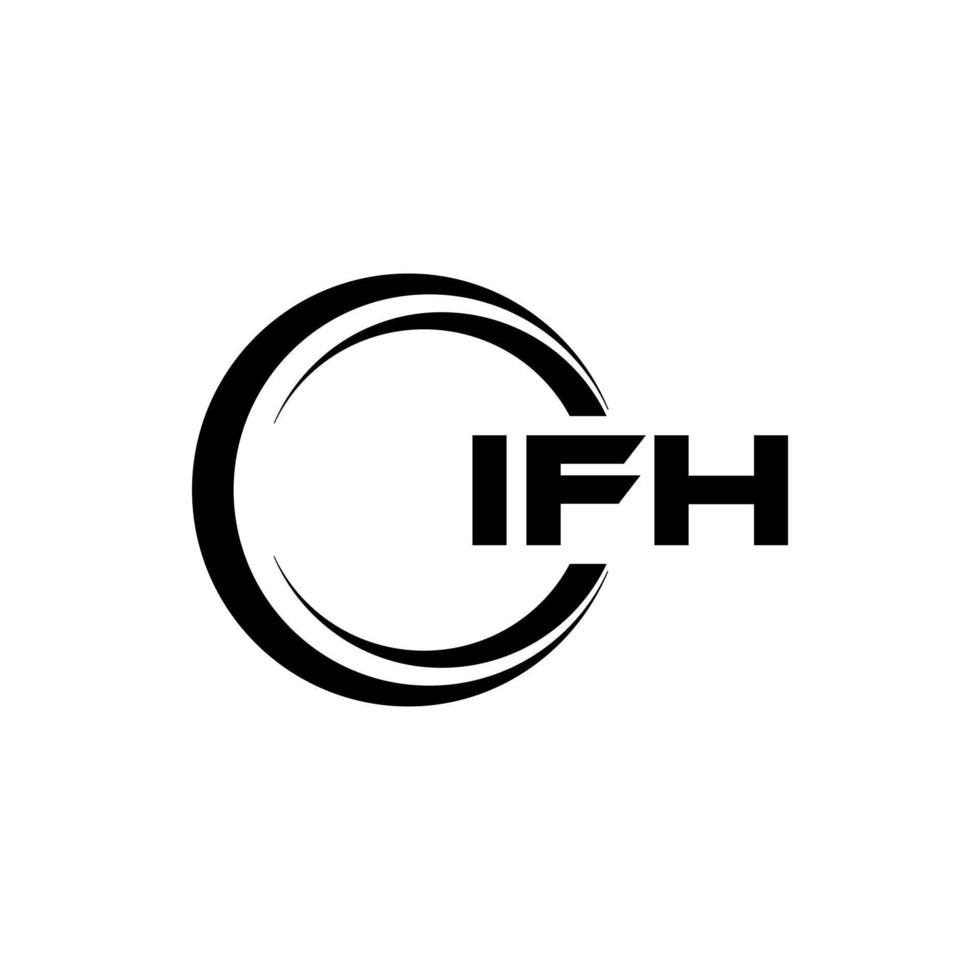 IFH letter logo design in illustration. Vector logo, calligraphy designs for logo, Poster, Invitation, etc.