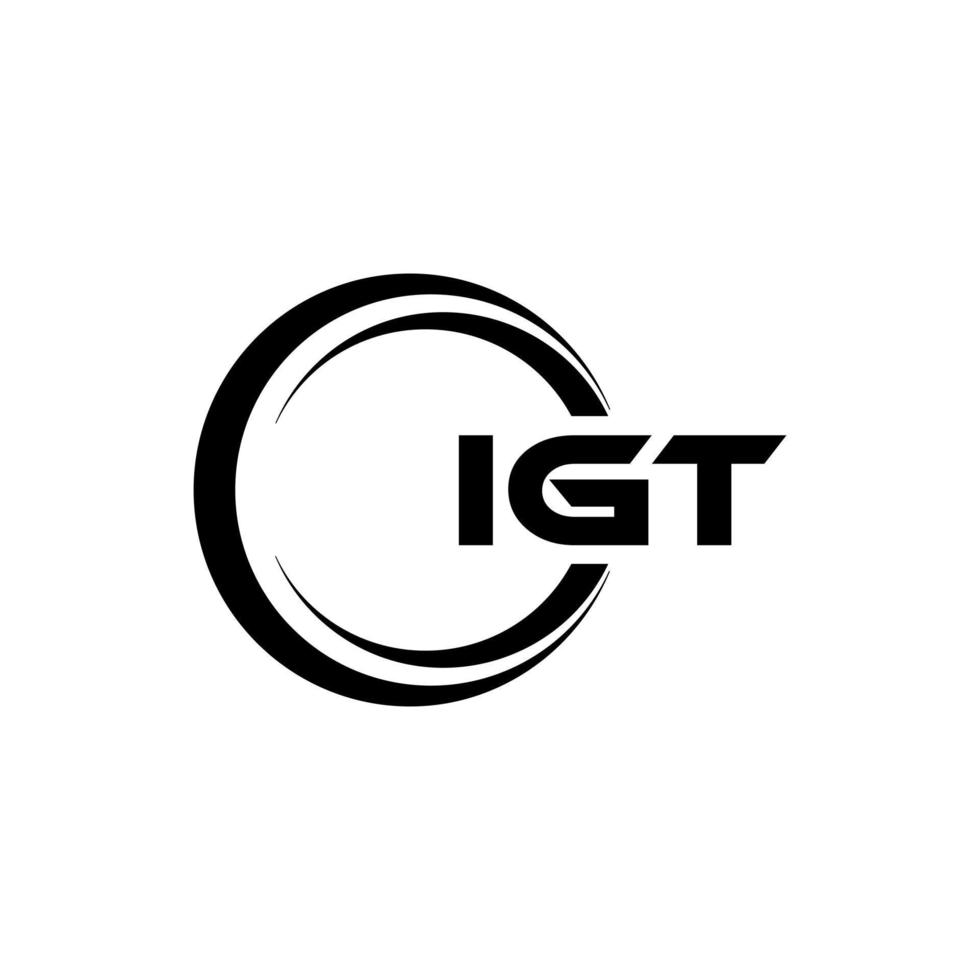 diseño de logotipo de letra igt en ilustración. logotipo vectorial, diseños de caligrafía para logotipo, afiche, invitación, etc. vector