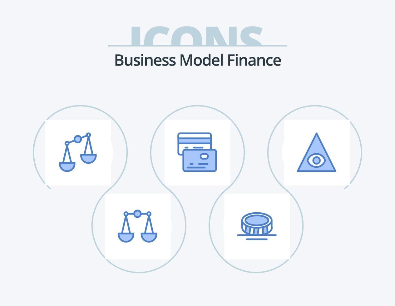 paquete de iconos azul de finanzas 5 diseño de iconos. . dinero. vector