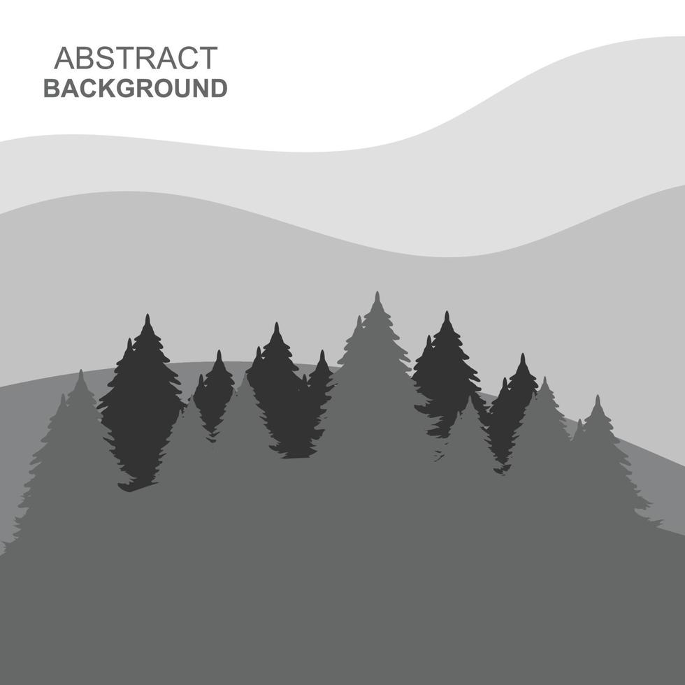 Abstract Forest Mountains Vector Illustration Background Design