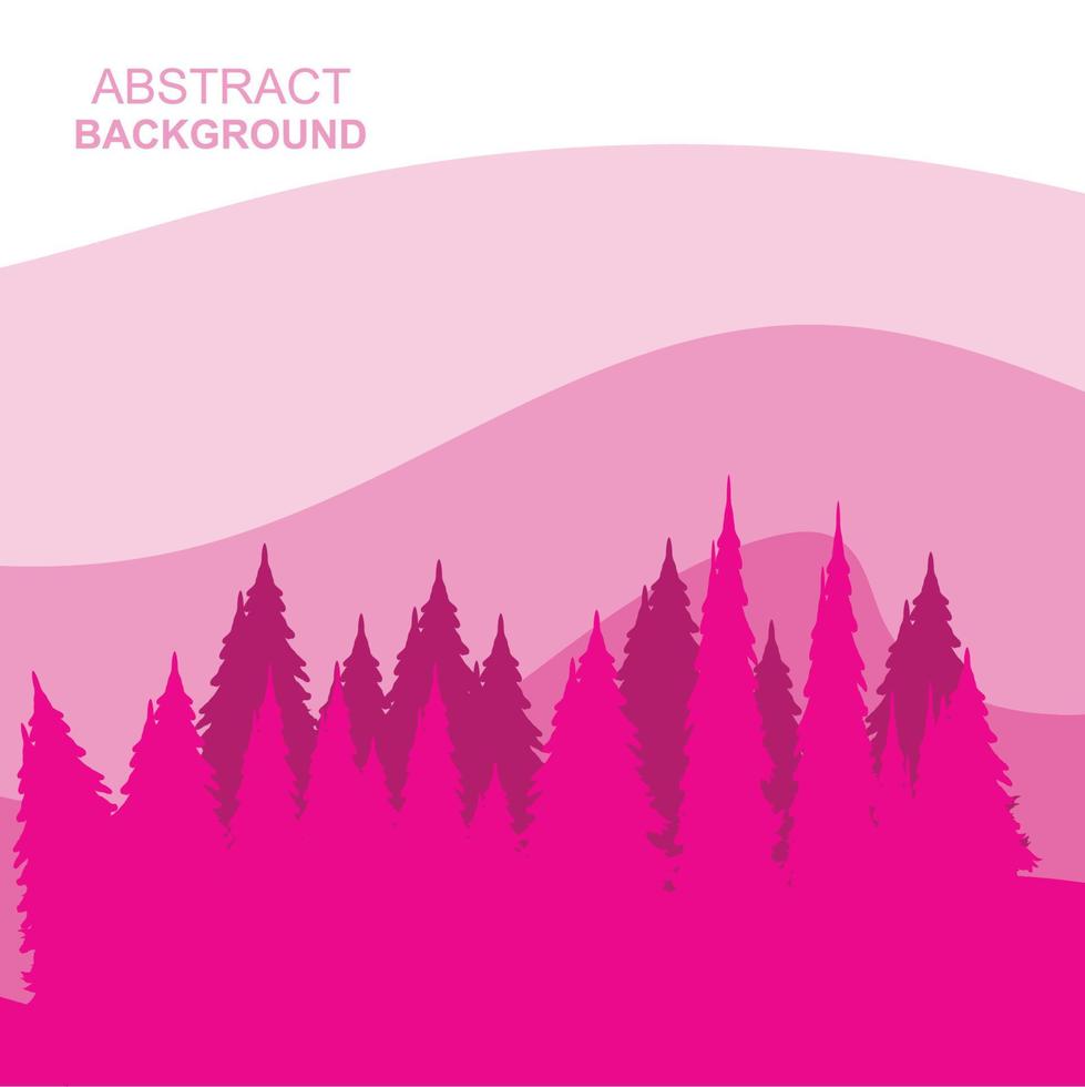 Abstract Forest Mountains Vector Illustration Background Design