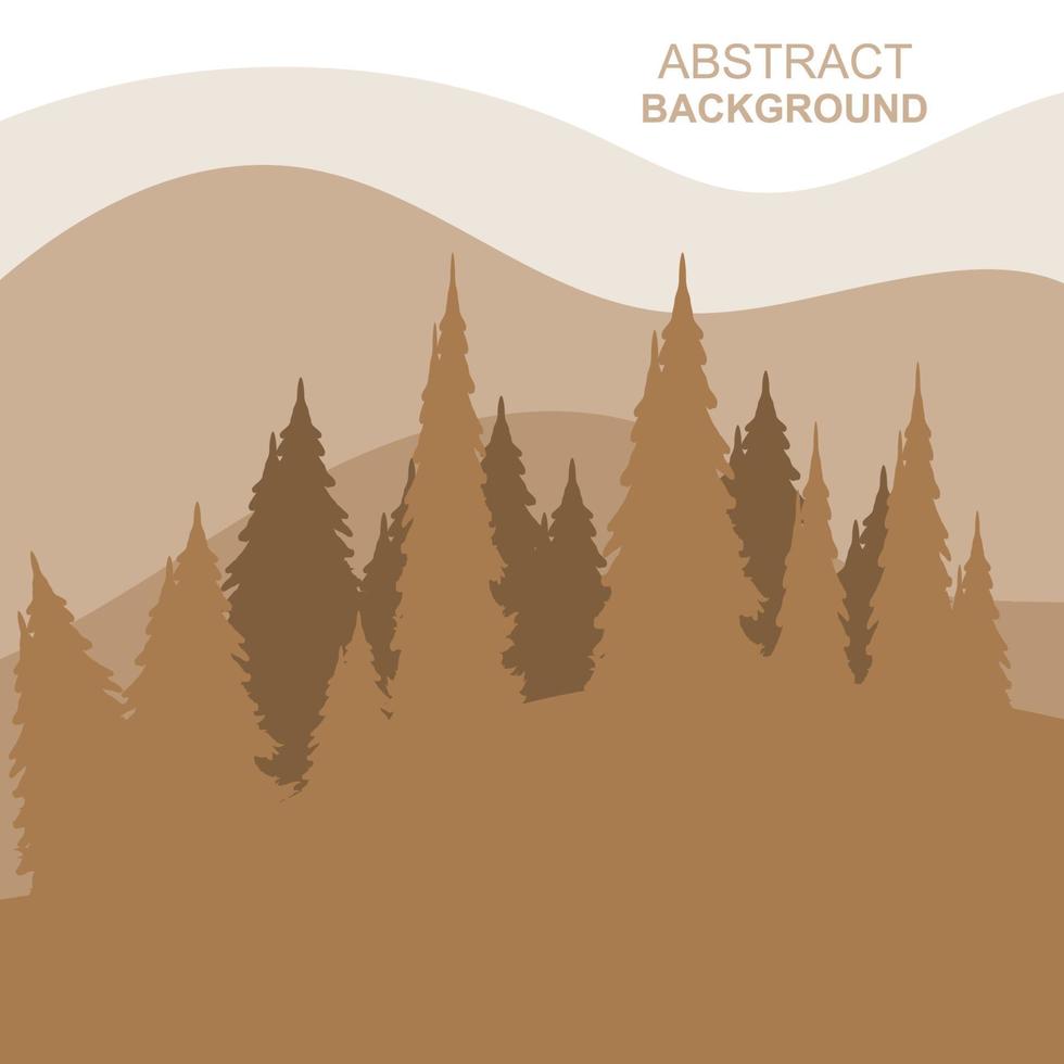 Abstract Forest Mountains Vector Illustration Background Design