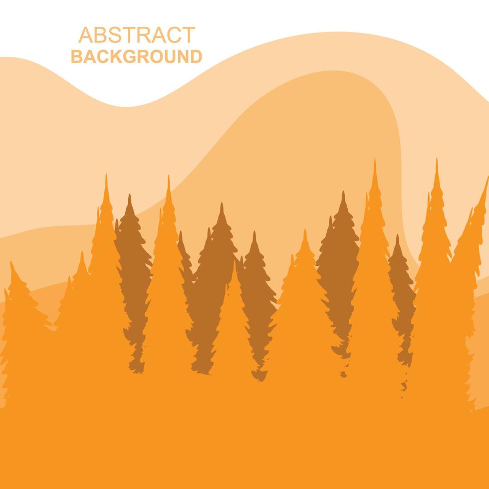 Abstract Forest Mountains Vector Illustration Background Design