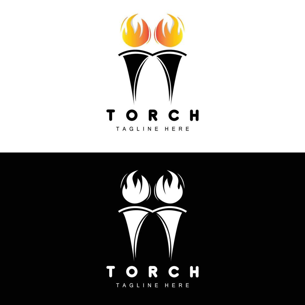 Torch Logo, Fire Design, Letter Logo, Product Brand Icon vector